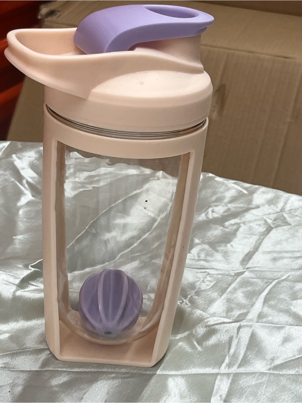 Protein Shaker Bottle Double Layer Sports Blender Cup with Mixball Leakproof
